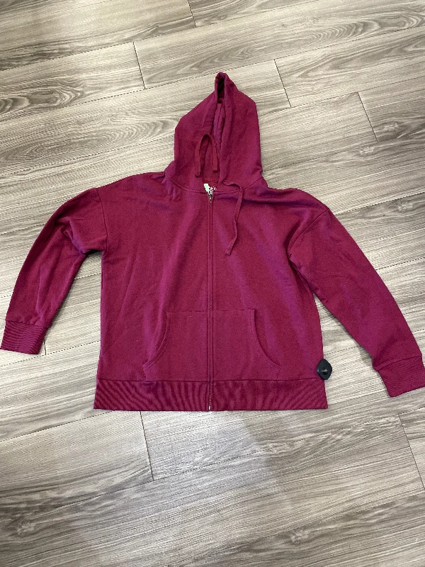 Men's Hoodies with Relaxed FitsSweatshirt Hoodie By Time And Tru In Red, Size: Xl