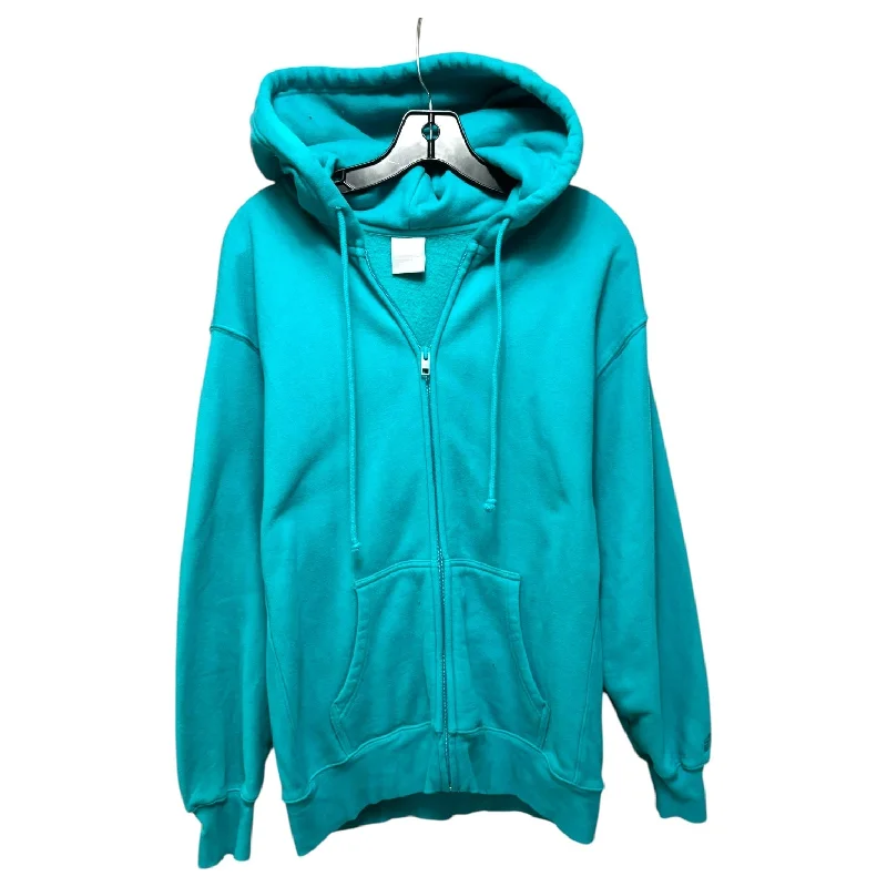 Men's Hoodies with Hidden ZippersCozy Fleece Boyfriend Sweatshirt Hoodie By Tna In Teal, Size: S Men's Hoodies with Hidden ZippersCozy Fleece Boyfriend Sweatshirt Hoodie By Tna In Teal, Size: S
