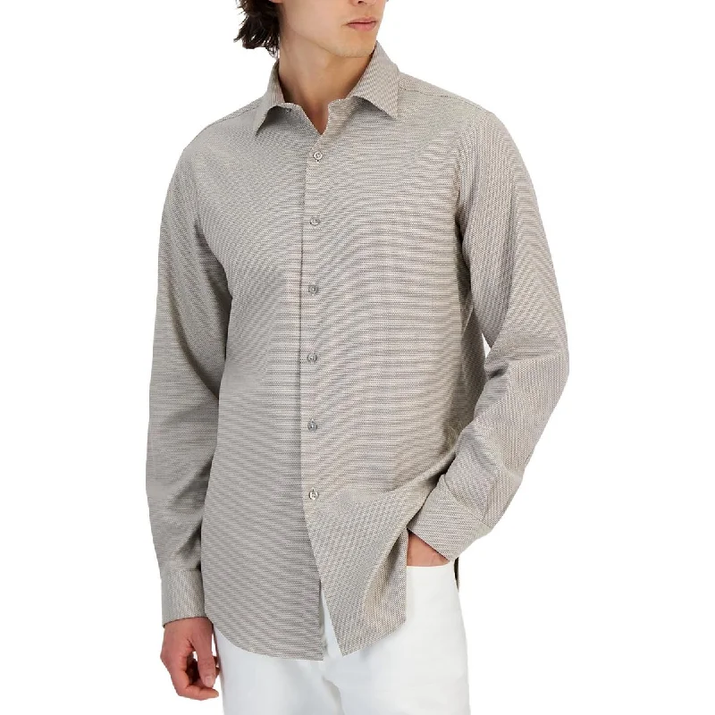 Men's Tennis Shirts for Court ComfortMens Knit Cotton Button-Down Shirt