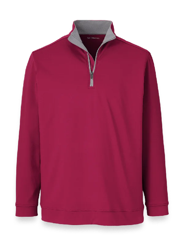 Men's Dressy Shirts for Formal EventsPerformance Blend Quarter Zip Mock Neck - Burgundy