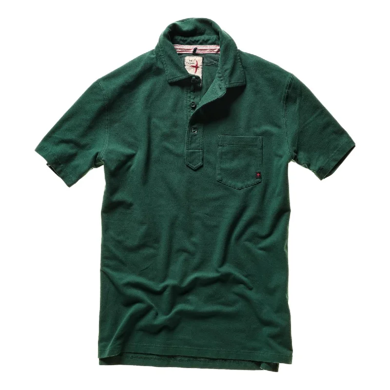Patterned Men's Hawaiian ShirtsPique Slot Polo Dark Forest