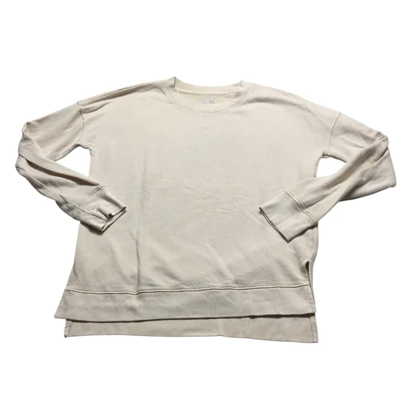 Fashionable Men's Streetwear HoodiesSweatshirt Crewneck By Time And Tru In Cream, Size: S