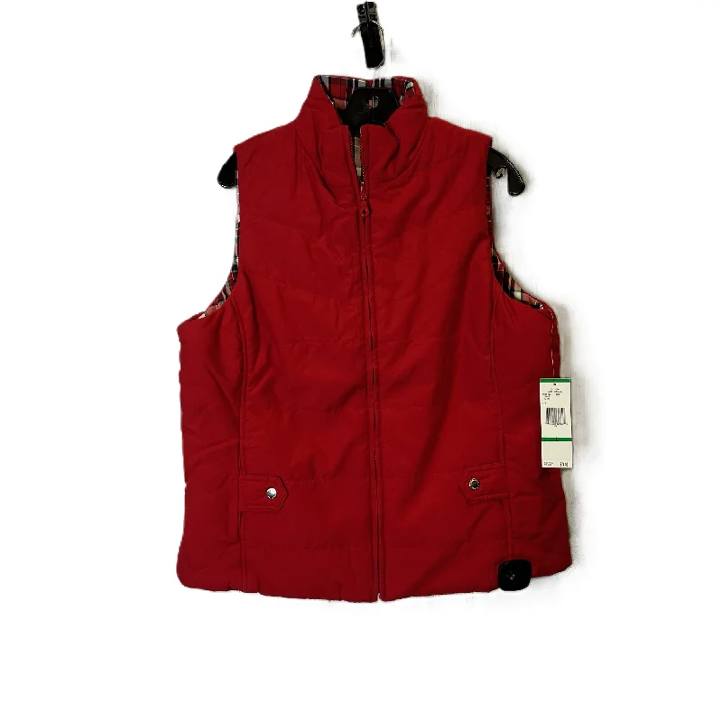 Men's Coats with Adjustable HemsVest Puffer & Quilted By Jones New York In Red, Size: L Men's Coats with Adjustable HemsVest Puffer & Quilted By Jones New York In Red, Size: L