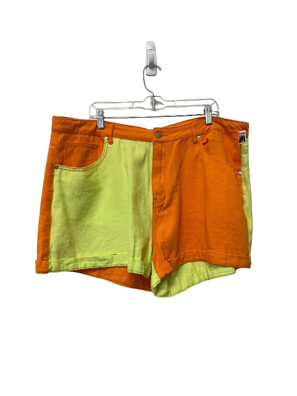Zip-Up Men's Secure and Multi-Pocket ShortsOrange Shorts Shein, Size 4x