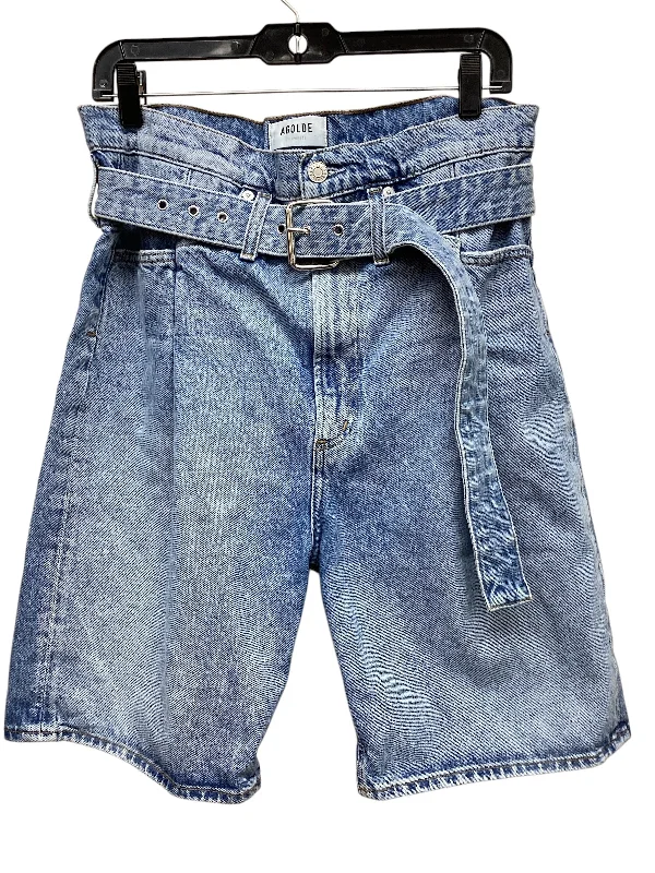 Men's Elastic-Waisted Loungewear ShortsShorts By Agolde In Blue Denim, Size: 4