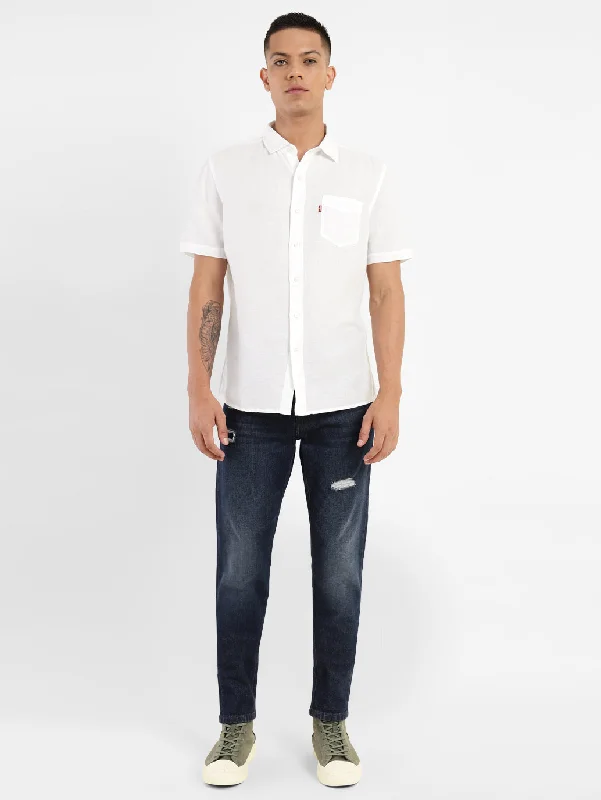 Men's Long-Sleeve Shirts for Year-Round WearMen's Solid Slim Fit Linen Shirt