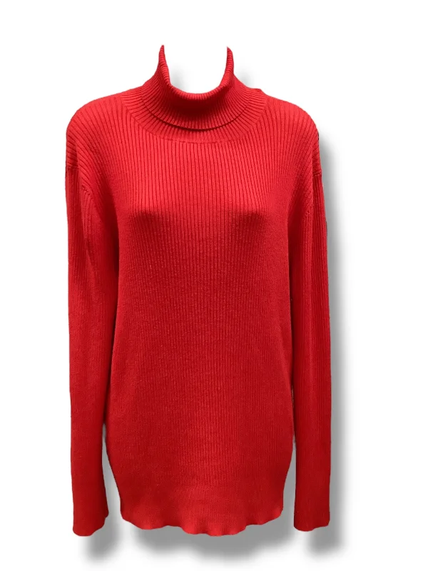 Men's Sweaters in Metallic ColorsSweater By Time And Tru In Red, Size: 2x