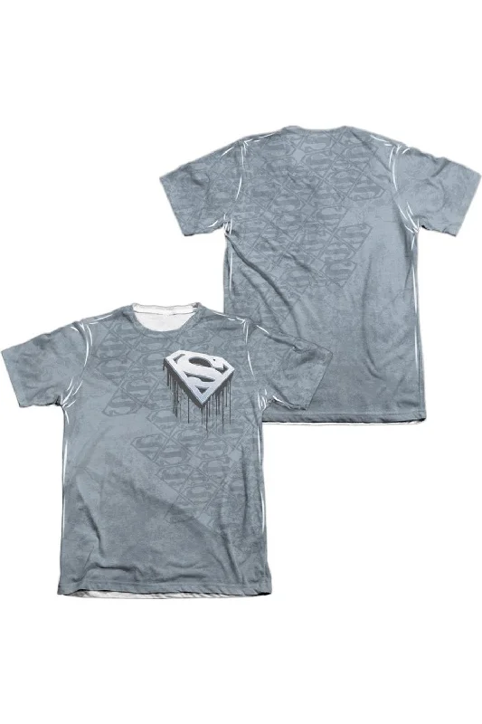 Men's Shirts with Embellished CollarsSuperman Drip And Repeat (Front/Back Print) Adult 65/35 Poly/Cotton Short Sleeve Tee / T-Shirt