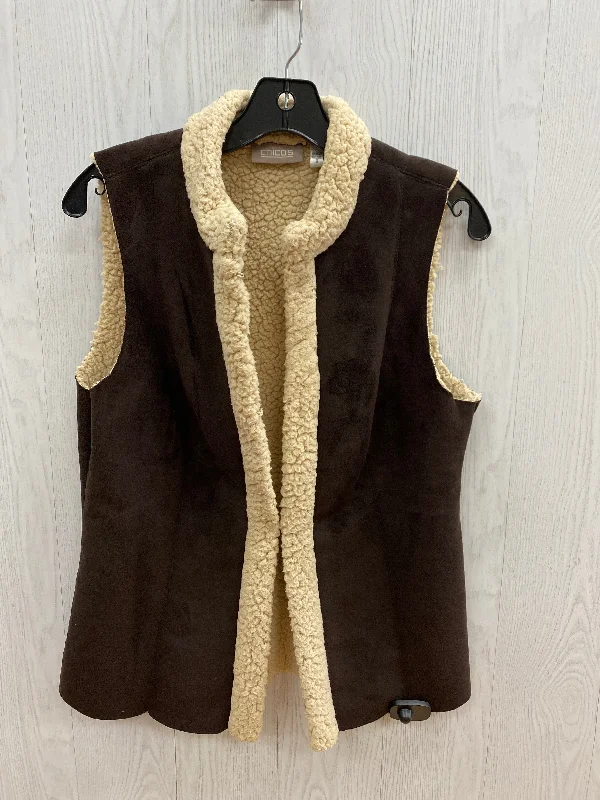 Men's Coats for SnowboardingVest Faux Fur & Sherpa By Chicos In Brown, Size: L