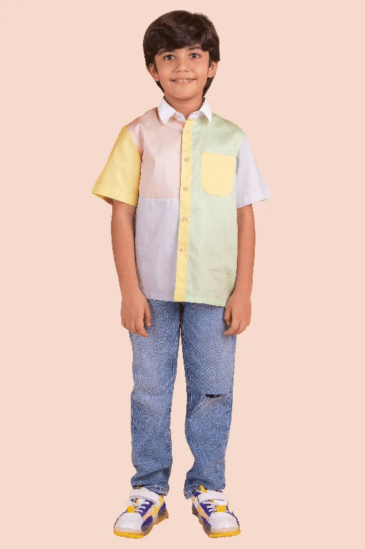Men's Monochrome Shirts for a Minimalist VibePre-Order: Shirt with Colourful Panelling Men's Monochrome Shirts for a Minimalist VibePre-Order: Shirt with Colourful Panelling
