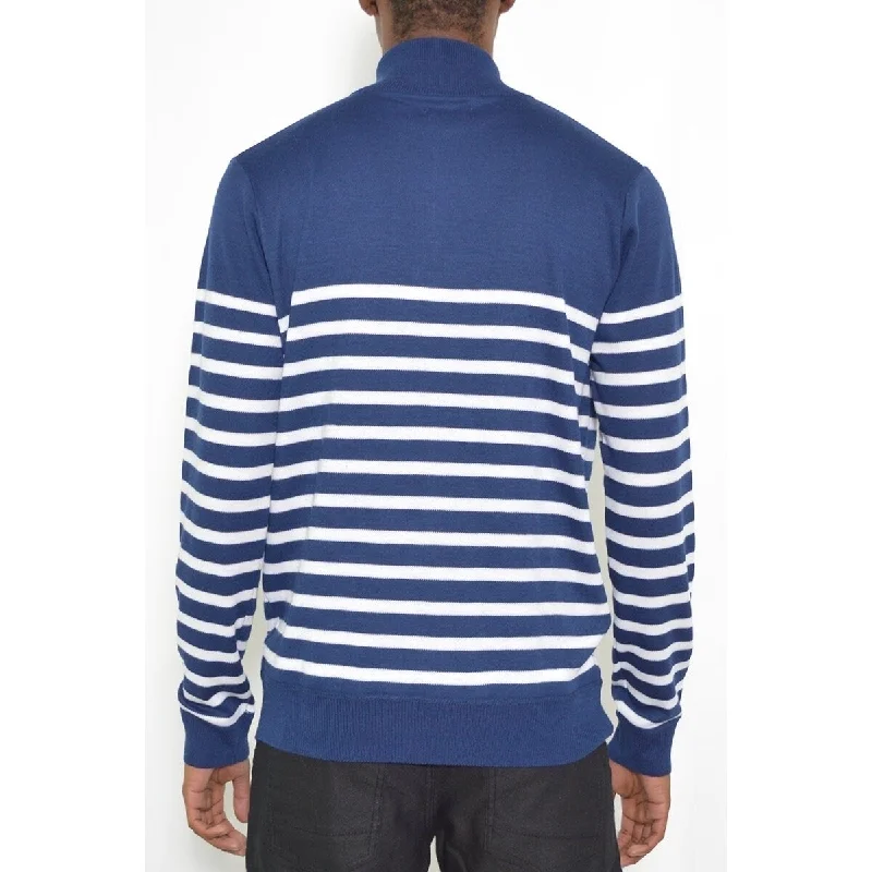 Men's Sweaters in Bright ColorsQuarter Zip Stripe Polluver