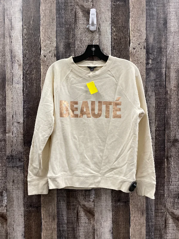 Men's Hoodies with Contrast Fabric PanelsSweatshirt Crewneck By J. Crew In Ivory, Size: S Men's Hoodies with Contrast Fabric PanelsSweatshirt Crewneck By J. Crew In Ivory, Size: S