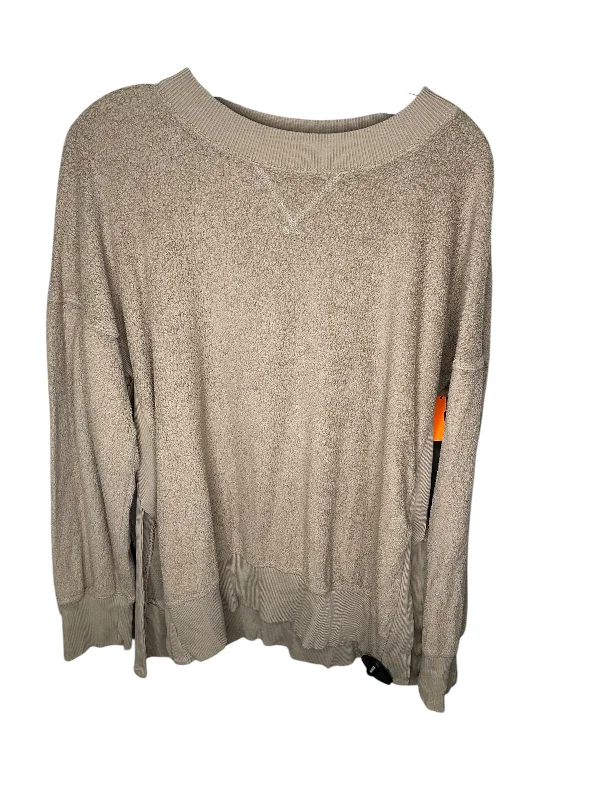 Men's Hoodies with Faux Fur TrimSweatshirt Crewneck By Aerie In Brown, Size: M