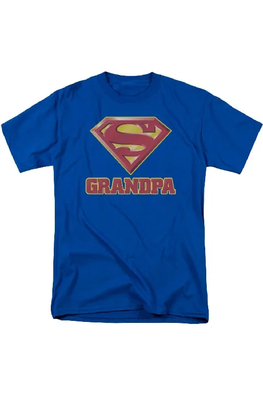 Men's Shirts with Double-Breasted DesignsSuperman Super Grandpa Short Sleeve Adult Tee / T-Shirt Men's Shirts with Double-Breasted DesignsSuperman Super Grandpa Short Sleeve Adult Tee / T-Shirt