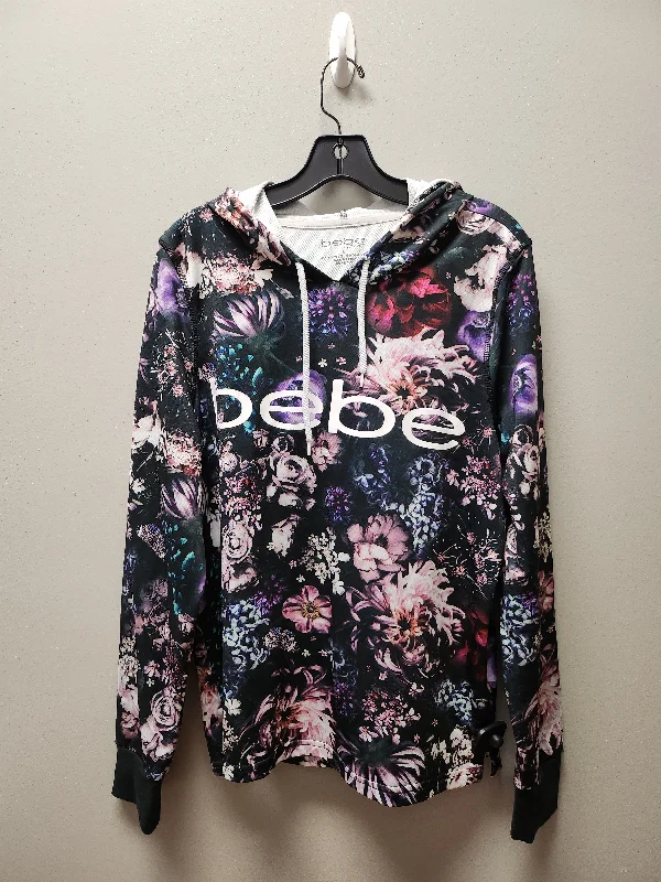 Men's Hoodies with Zipper DetailsSweatshirt Hoodie By Bebe In Floral Print, Size: L