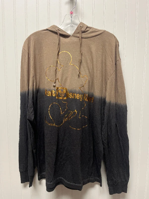 Men's Hoodies with Reflective StripesSweatshirt Hoodie By Disney Store In Taupe, Size: S