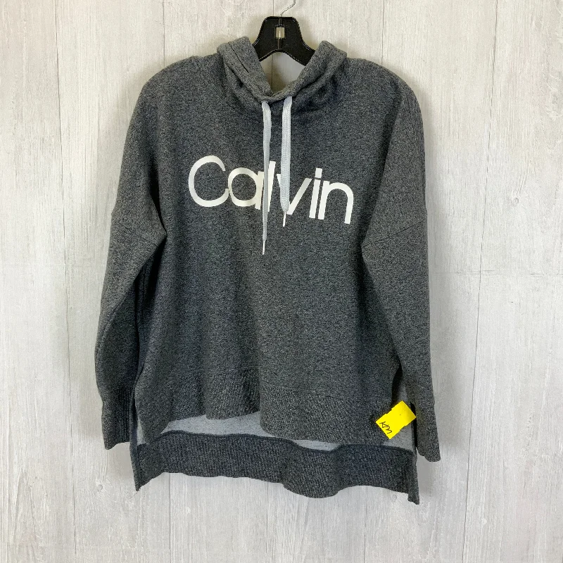 Men's Hoodies with Slim FitsSweatshirt Hoodie By Calvin Klein In Grey, Size: L