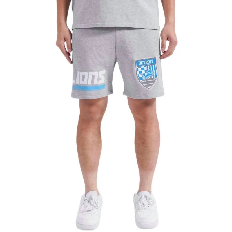 Tailored and Dressy Men's Short PantsDetroit Lions Fast Lane Fleece Short In Heather Grey Tailored and Dressy Men's Short PantsDetroit Lions Fast Lane Fleece Short In Heather Grey
