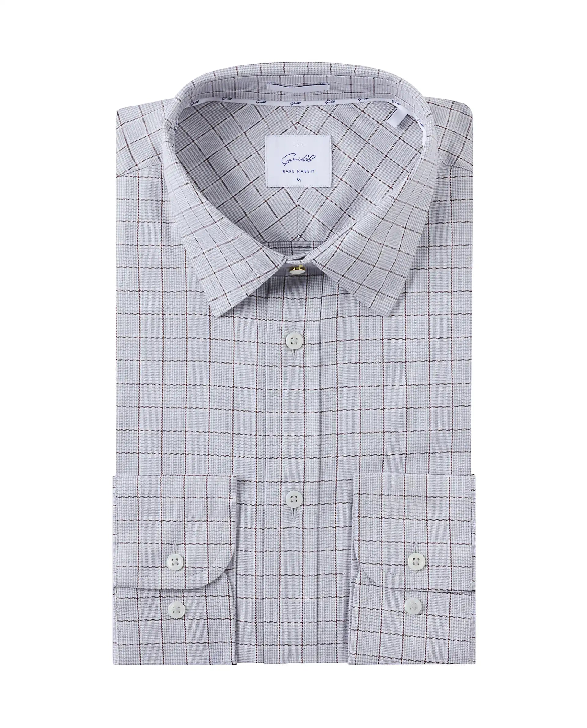 Men's Geometric Print Shirts for a Modern TwistRare Rabbit Men Rooney Light Grey Full Sleeve Premium Regular Fit Check Shirt Men's Geometric Print Shirts for a Modern TwistRare Rabbit Men Rooney Light Grey Full Sleeve Premium Regular Fit Check Shirt