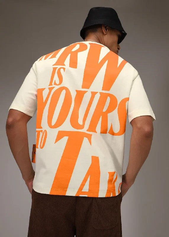 Men's Shirts with Antimicrobial TreatmentCream Print Bonanza Oversized T-shirt