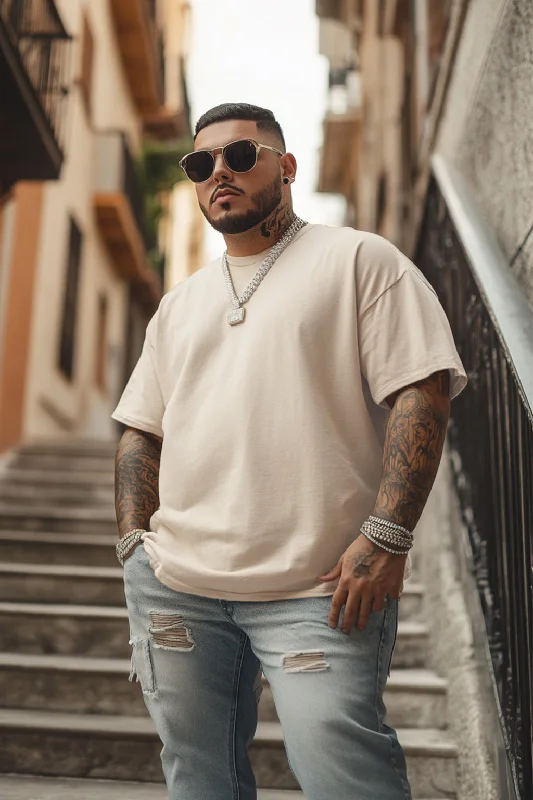 Men's Shirts with Graphic PrintsSwanwhite Solid Oversized Plus Size T-shirt