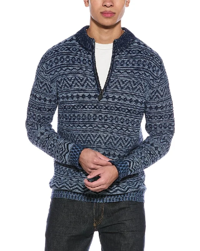 Men's Sweaters with Drawstring Waistbandstyler böe Patterned 1/4-Zip Sweater