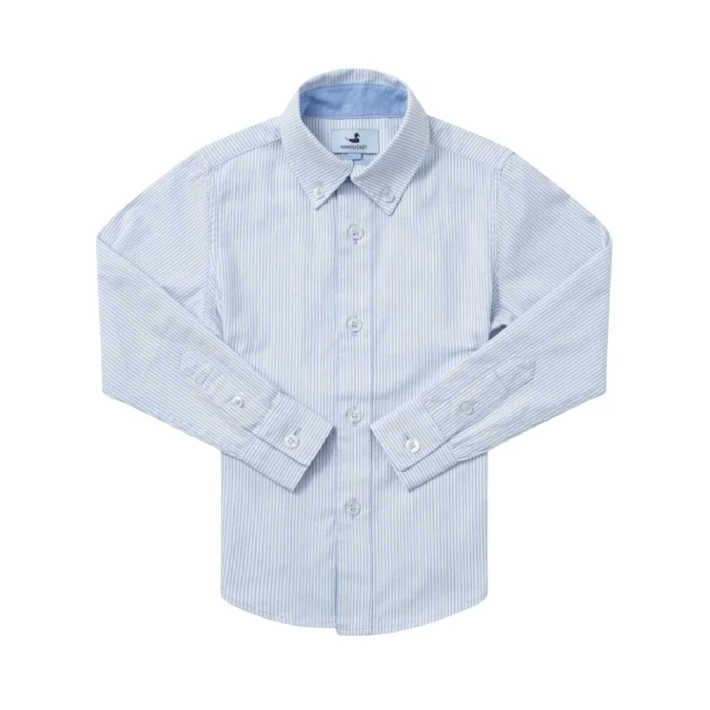Men's Performance Fabric Shirts for All-Day ComfortBoy's Jack Button Down Shirt In Light Blue Microstripe Men's Performance Fabric Shirts for All-Day ComfortBoy's Jack Button Down Shirt In Light Blue Microstripe