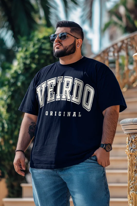 Men's Shirts with Hook-and-Loop ClosuresVeirdo Original Navy Oversized Typography Plus Size Printed Tshirt Men's Shirts with Hook-and-Loop ClosuresVeirdo Original Navy Oversized Typography Plus Size Printed Tshirt