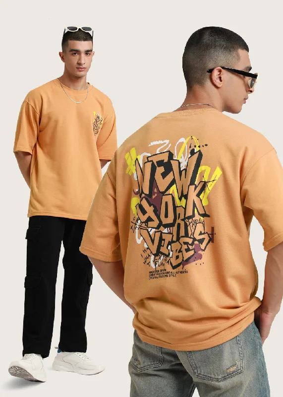 Men's Shirts with TiesApricot Orange Oversized T-shirt