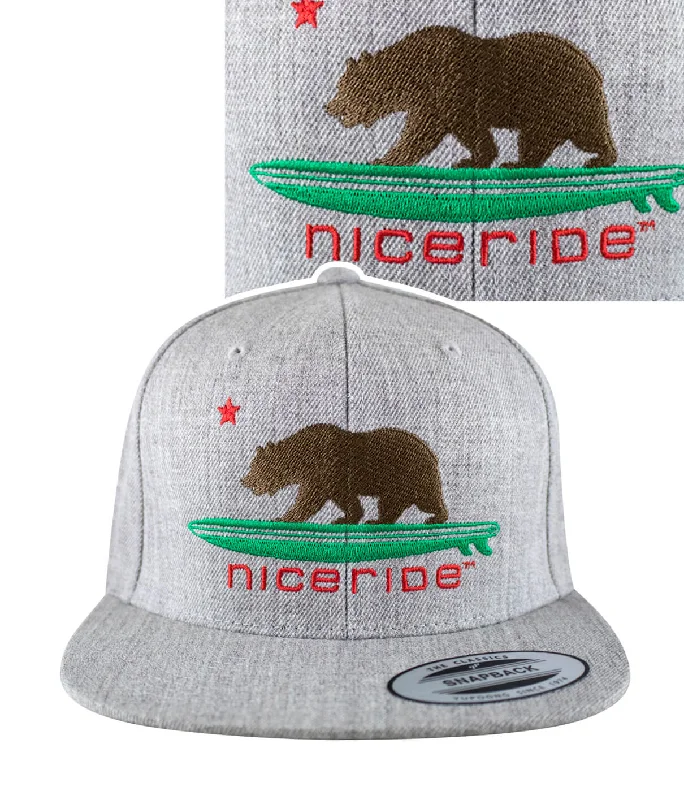 Summer Straw Hats"Hang 20" Heather Grey Snapback