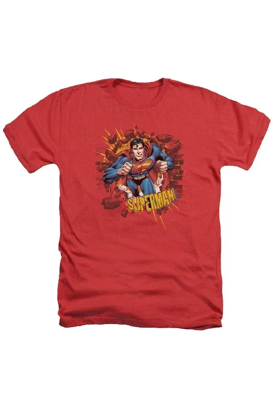 Warm Men's Fleece-Lined TopsSuperman Sorry About The Wall Adult Heather Tee / T-Shirt Warm Men's Fleece-Lined TopsSuperman Sorry About The Wall Adult Heather Tee / T-Shirt