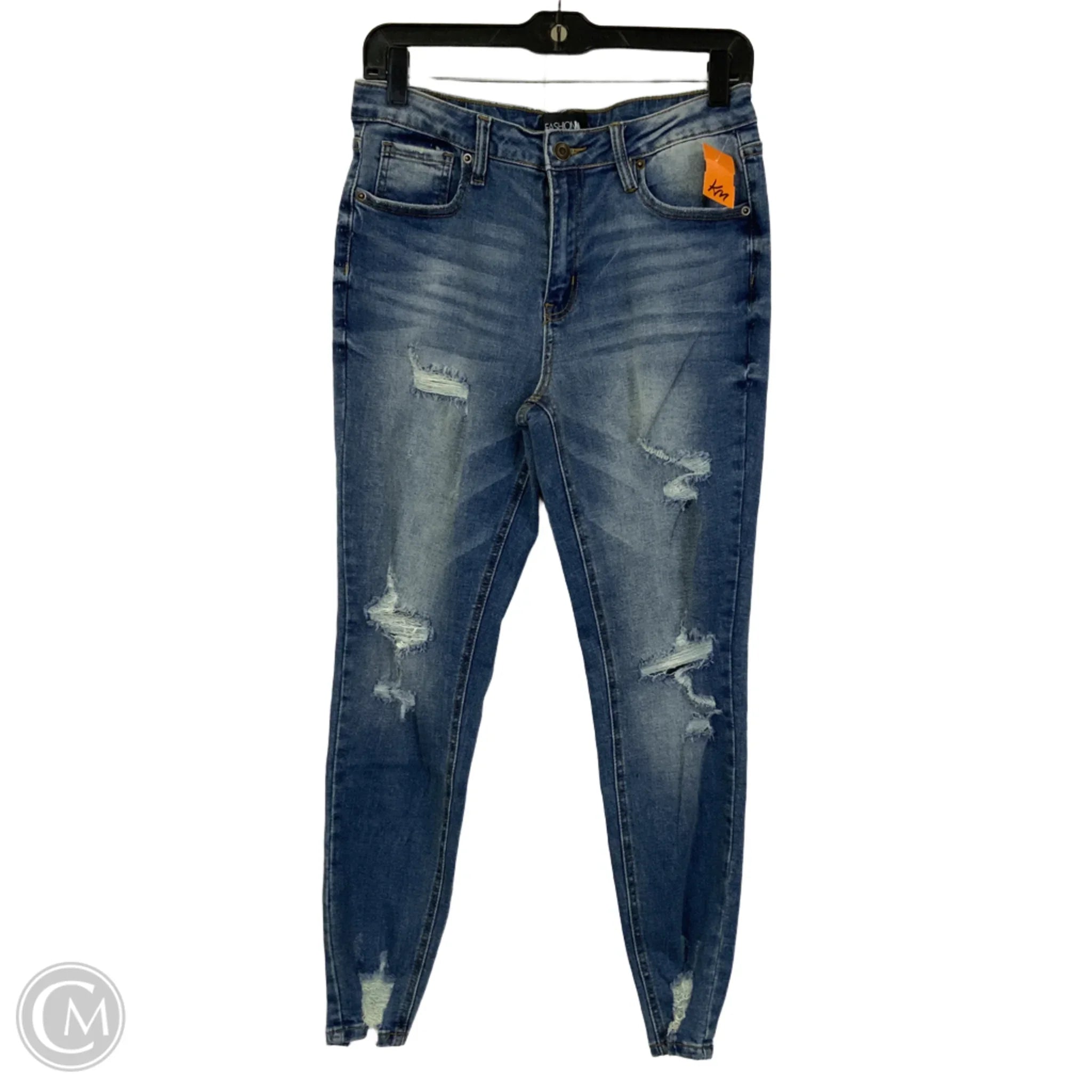 Men's Ripped JeansJeans Skinny By Fashion Nova In Blue Denim, Size: 8