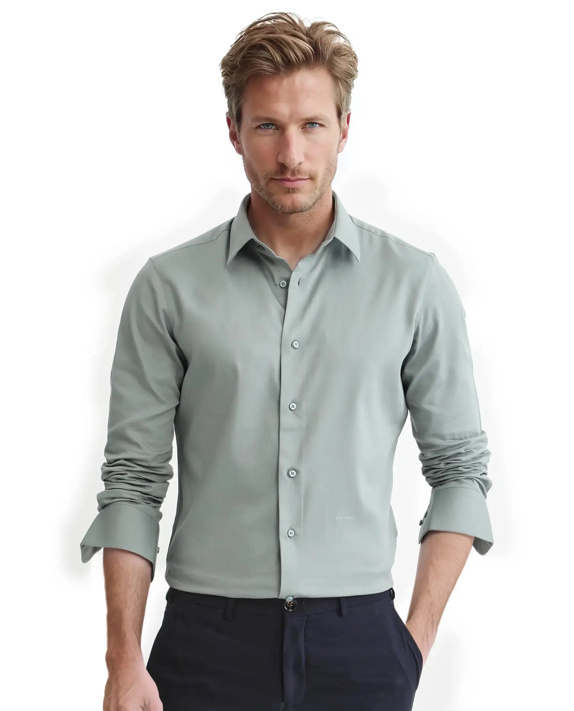 Men's Pattern Mixing Shirts for Creative StyleRare Rabbit Men Holla-25 Dusky Green Cotton Poly Fabric Full Sleeve Collared Neck Button Closure Plain Shirt Men's Pattern Mixing Shirts for Creative StyleRare Rabbit Men Holla-25 Dusky Green Cotton Poly Fabric Full Sleeve Collared Neck Button Closure Plain Shirt