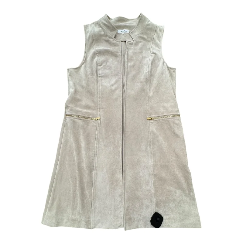 Classic Men's Trench CoatsVest Other By Calvin Klein In Cream, Size: L