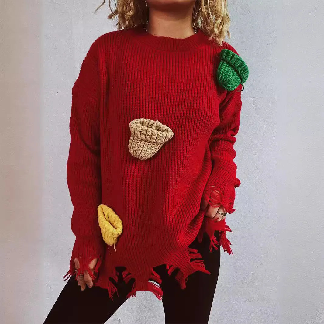 Men's Sweaters with High-Neck DesignsCozy Loose Stylish Comfortable Warm Fashionable Christmas Red Korean Knit Sweater