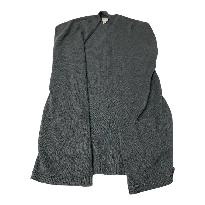 Fashionable Men's Denim JacketsVest Sweater By Chicos In Grey, Size: S