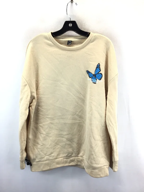 Men's Hoodies with Hidden PocketsSweatshirt Crewneck By Shein In Tan, Size: M