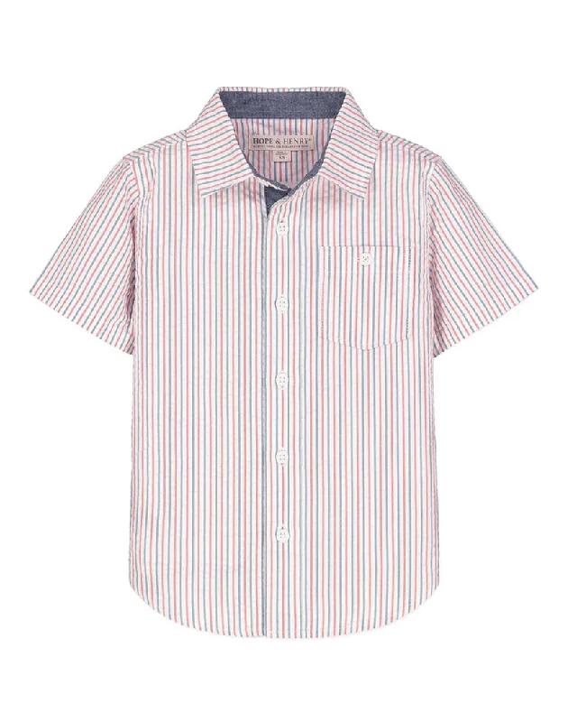Men's Bold-Color Shirts for a Statement PieceHope & Henry Seersucker Short Sleeve Shirt Men's Bold-Color Shirts for a Statement PieceHope & Henry Seersucker Short Sleeve Shirt