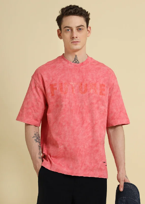 Men's Shirts with Tab CollarsBlush Wash Oversized T-shirt