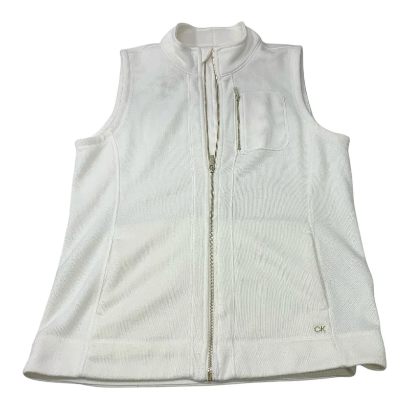 Men's Coats with Ripstop FabricVest Sweater By Calvin Klein In White, Size: L