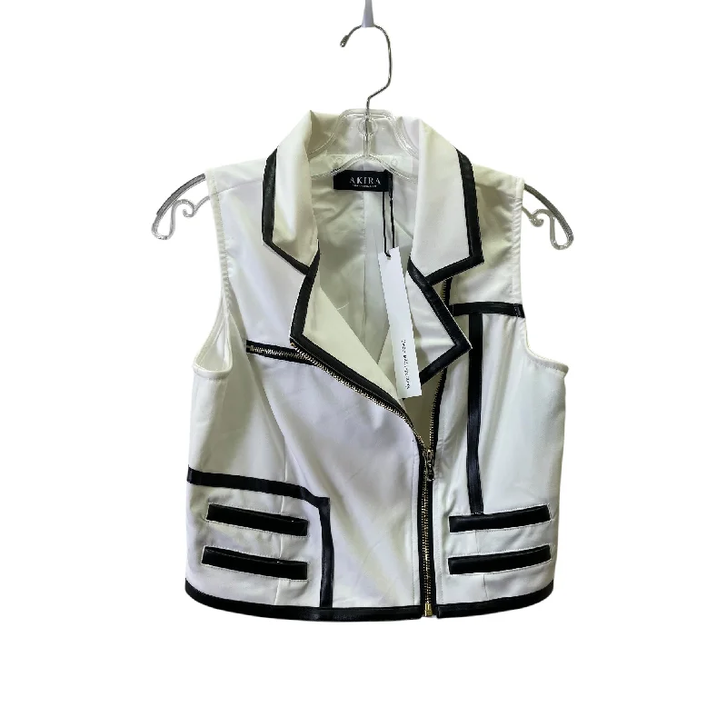 Men's Coats with Adjustable SleevesVest Other By Akira In White, Size:M