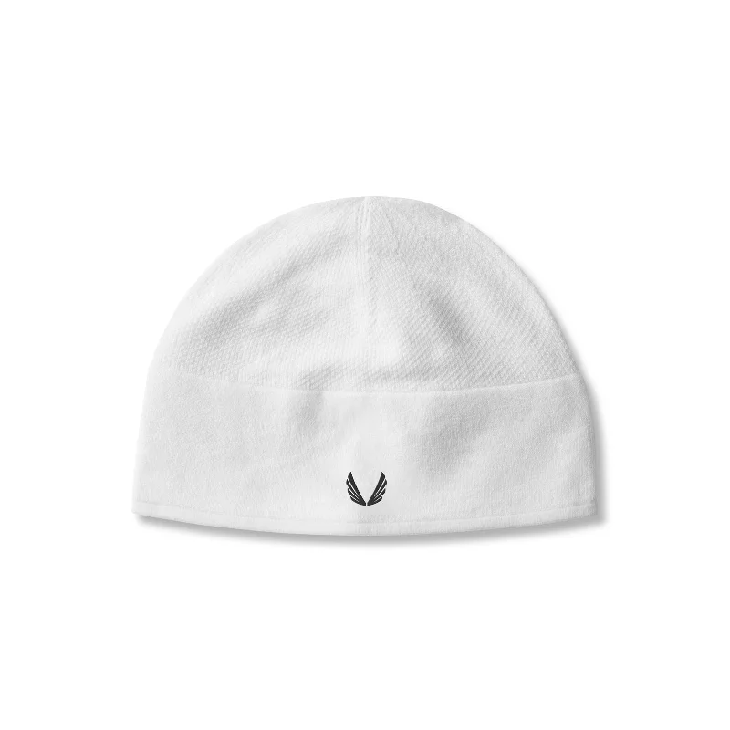 Female Fisherman Hats0936. Merino Wool Skull Cap - White "Wings"