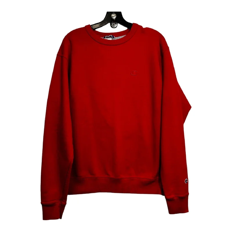 Men's Hoodies with Adjustable SleevesSweatshirt Crewneck By Champion In Red, Size: M Men's Hoodies with Adjustable SleevesSweatshirt Crewneck By Champion In Red, Size: M