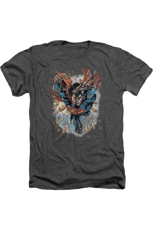 Men's Shirts with Ruffled HemlinesSuperman Within My Grasp Adult Heather Tee / T-Shirt Men's Shirts with Ruffled HemlinesSuperman Within My Grasp Adult Heather Tee / T-Shirt