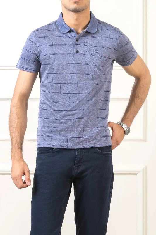 Men's Shirts with Geometric PatternsEXECUTIVE POLO NAVY GREY