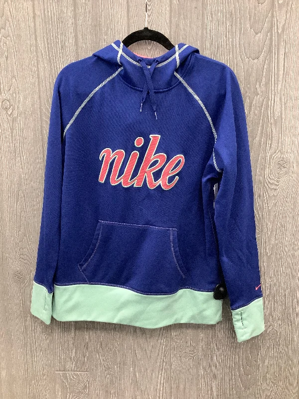 Men's Hoodies with Button-Down PocketsSweatshirt Hoodie By Nike In Blue, Size: L