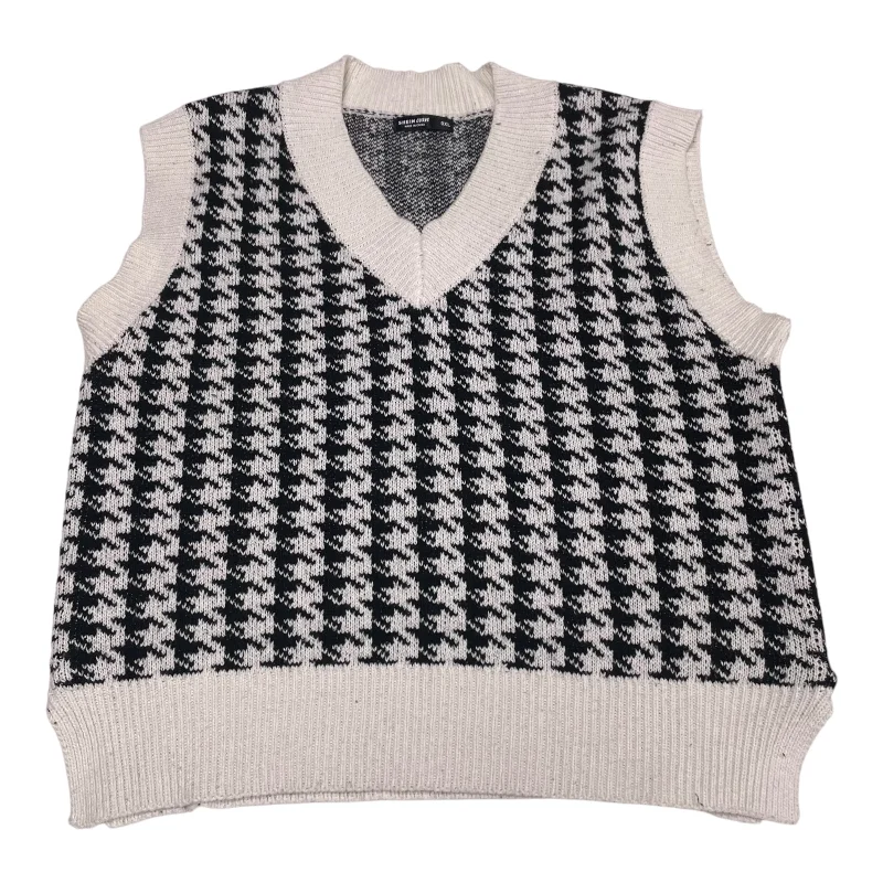 Men's Coats with Hand WarmersVest Sweater By Shein In Black & White, Size: Xl
