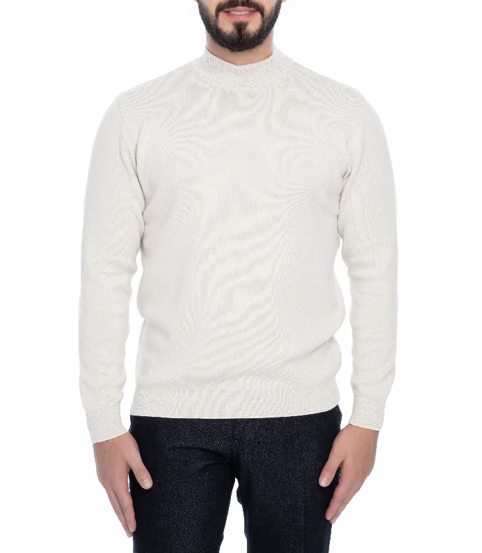 Men's Sweaters with Herringbone PatternsATLANTIS MOCK TURTLENECK SWEATER