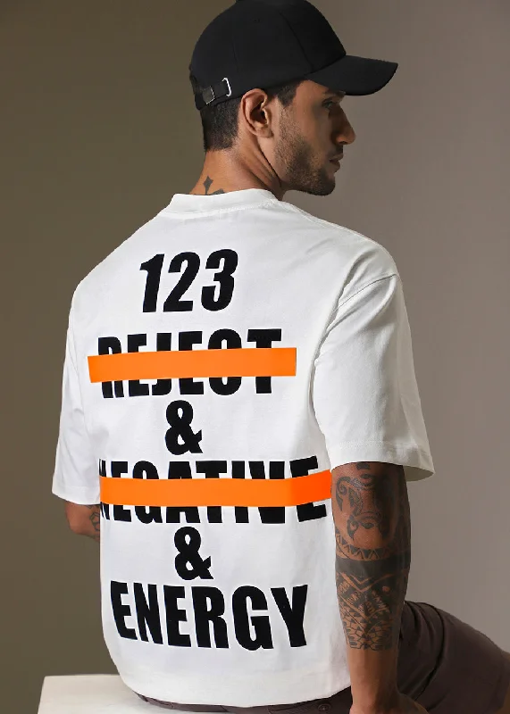 Men's Shirts with Logo EmbossmentsWhite Printed Oversized T-shirt