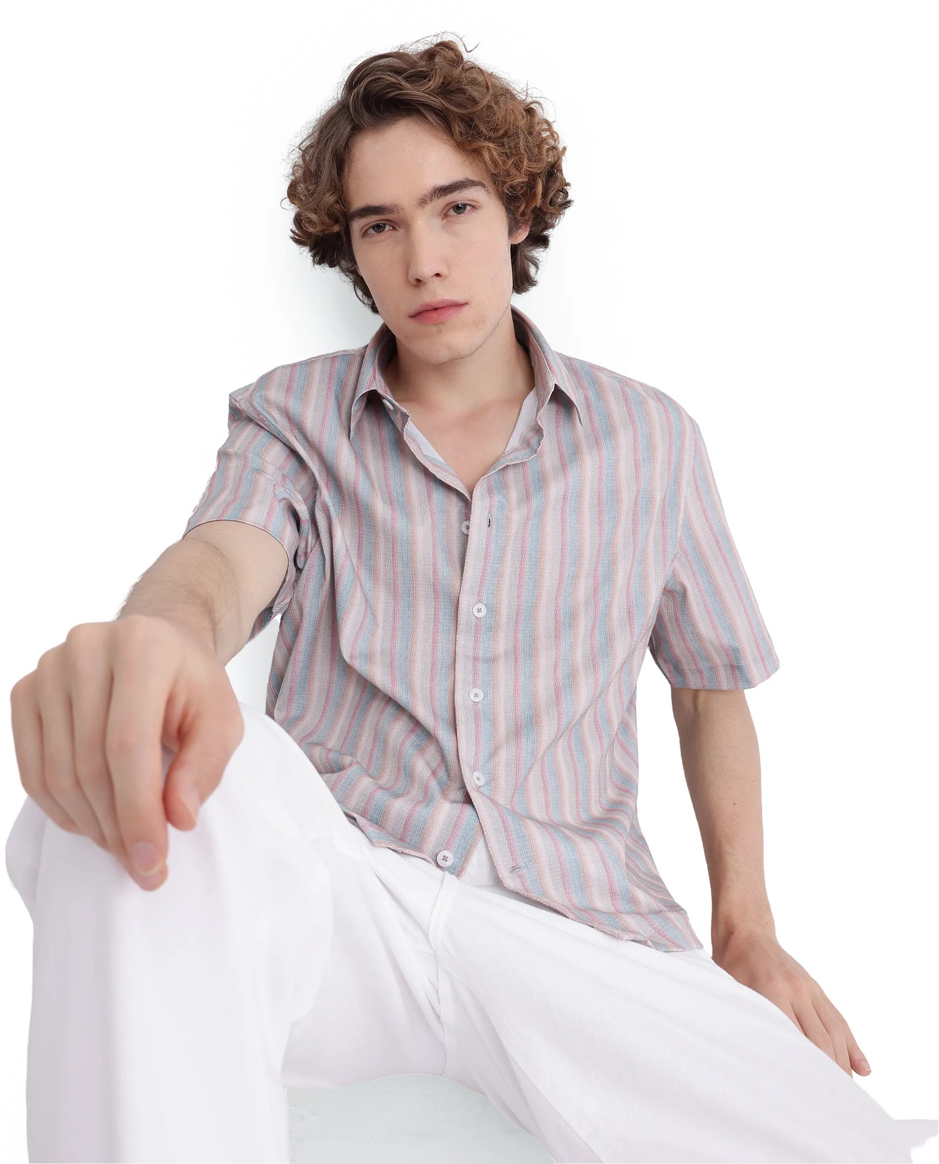 Men's Skinny-Fit Shirts for a Trendy LookRare Rabbit Men's Wexder Beige Cotton Fabric Short Sleeve Collared Neck Button Closure Multicolor Printed Shirt Men's Skinny-Fit Shirts for a Trendy LookRare Rabbit Men's Wexder Beige Cotton Fabric Short Sleeve Collared Neck Button Closure Multicolor Printed Shirt